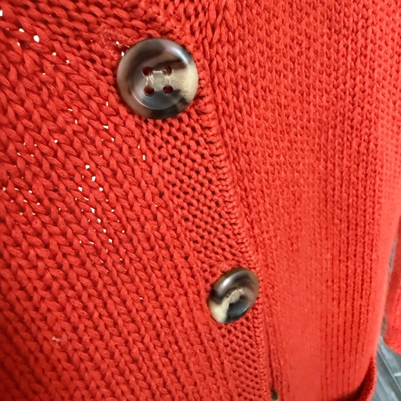 Like New Talbots Reddish Orange Women's Cardigan Sweater 100% cotton 🌱 - Picture 5 of 6